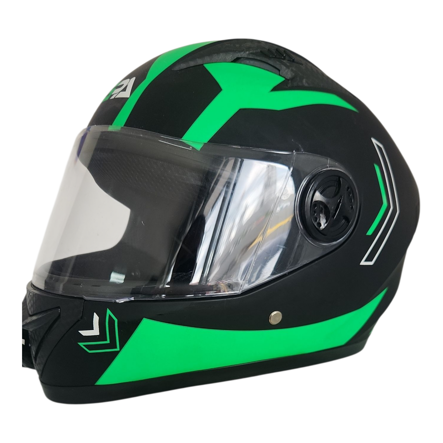 CASCO DE MOTO. VERDE