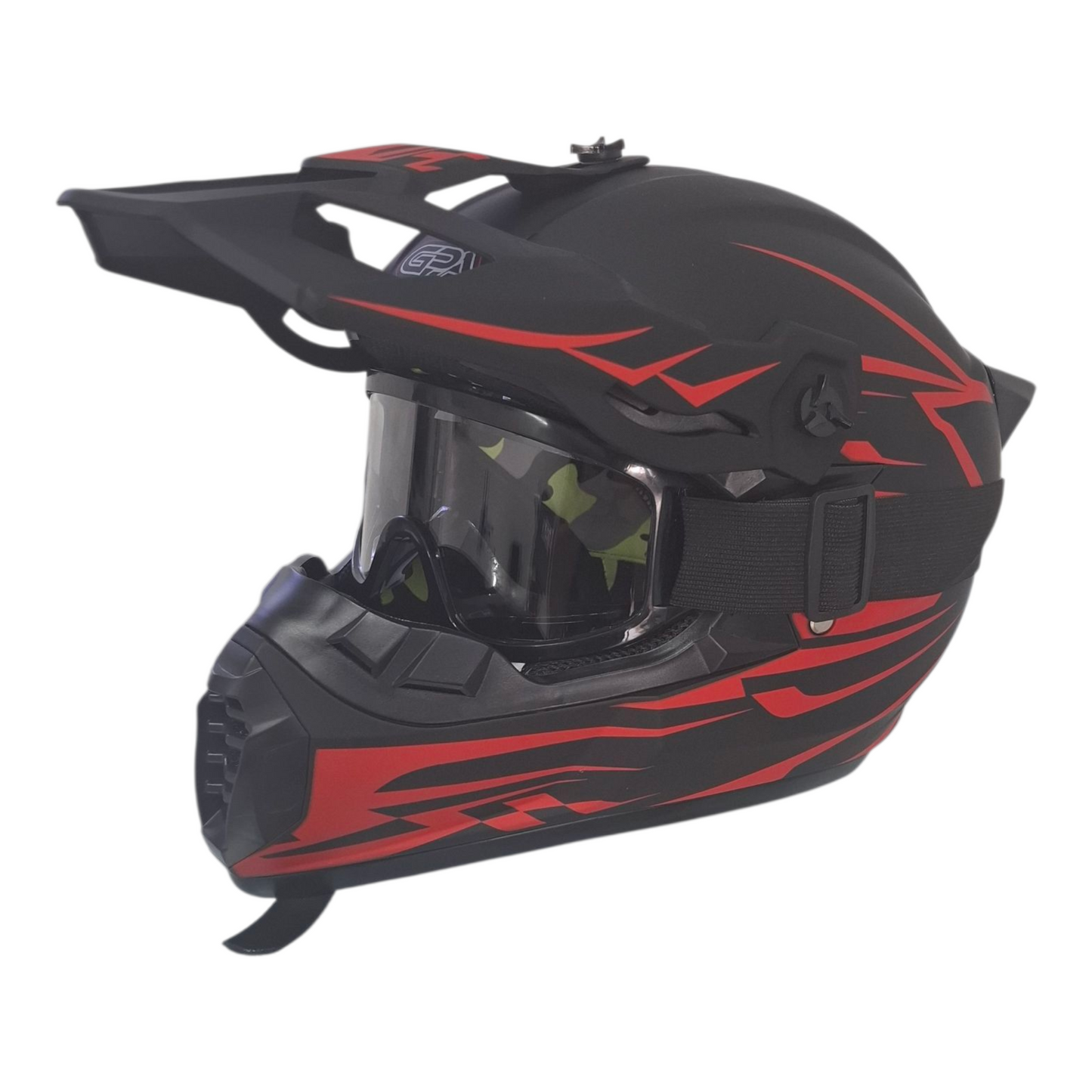 Moto tipo Cross casco