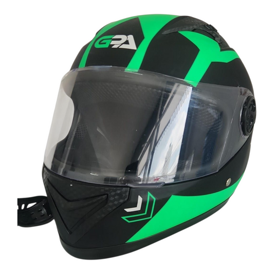CASCO DE MOTO. VERDE